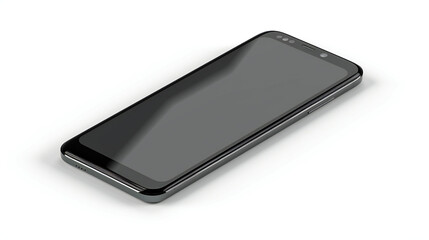 Realistic Smartphone Mockup: A High-Quality and Isolated UI UX Presentation on White Background Showcasing a 3D Mobile Phone Front View with Shadow