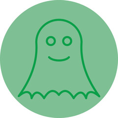 Ghost Green Line Circle Icon