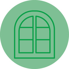 Window Green Line Circle Icon