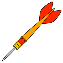 dart pin illustration hand drawn isolated vector	
