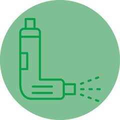 Inhaler Green Line Circle Icon