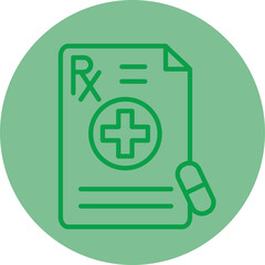 Prescription Green Line Circle Icon