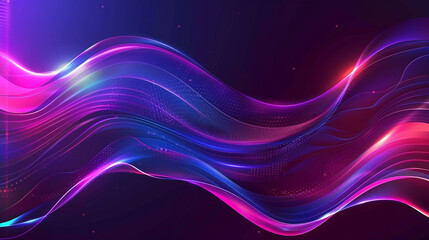 Abstract background with glowing waves - 784737230