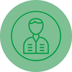 User Account Green Line Circle Icon
