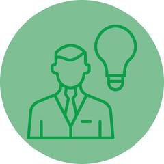 Creative Employee Green Line Circle Icon