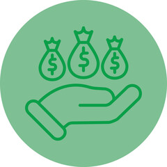 Encouragement Green Line Circle Icon