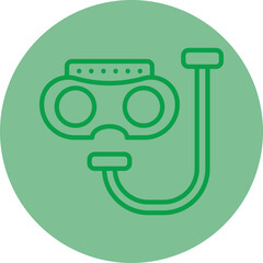 Snorkel Green Line Circle Icon