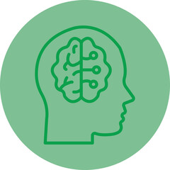 Artificial Consciousness Green Line Circle Icon