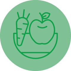 Diet Green Line Circle Icon