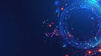 Naklejka premium Abstract technology background circles digital technology design. patterns and data points.