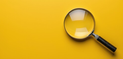 Magnifying Glass on a Yellow Background