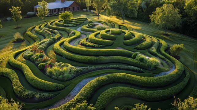 A Maze Garden in a Large Estate