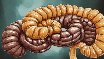 illustration of the intestine of a healthy body - obrazy, fototapety, plakaty