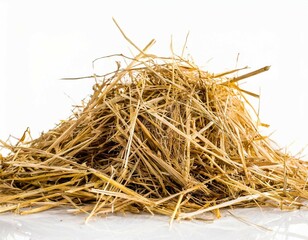 a pile of hay isolated on a white background
