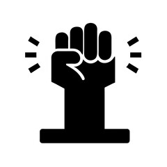 Strong Fist Raised Up With Female Gender symbol icon vector graphics element silhouette sing illustration on a Transparent Background