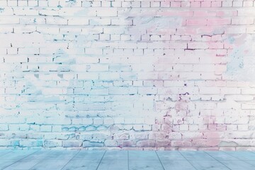 Romantic Pastel Brick Wall Backdrop Generative AI