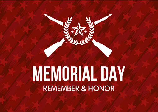 Memorial Day, Remember and Honor -banner, vector illustration 