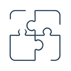 Puzzle Piece icon vector graphics element silhouette sign symbol illustration on a Transparent Background