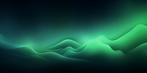 Abstract black and green gradient background with blur effect, northern lights