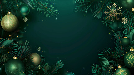 Fototapeta na wymiar Dark Green Happy Holidays and Joyful New Year Horizontal Vector 2