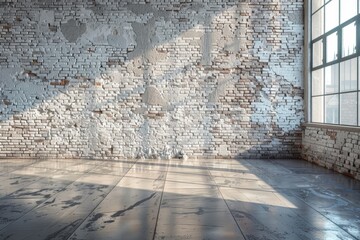 Sleek and Minimalist Industrial Brick Wall Generative AI - obrazy, fototapety, plakaty