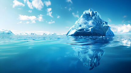 ice berg floating in water under blue sky - Powered by Adobe