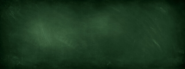 Chalk rubbed out on green chalkboard background - 784749277