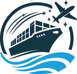 Shipping Company Logo Template Vector