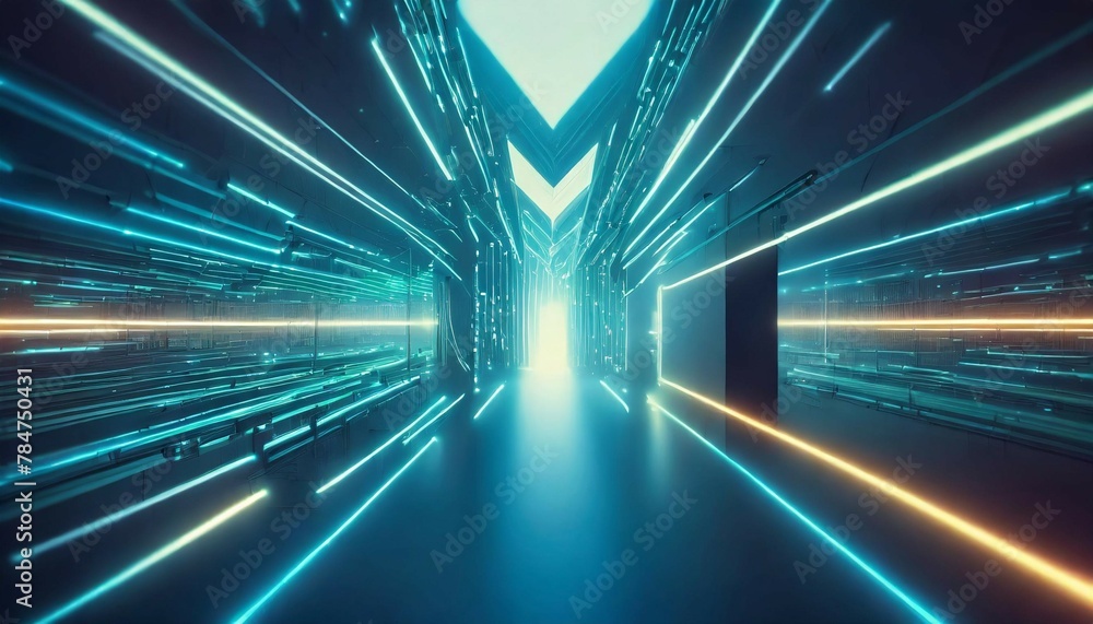 Poster futuristic technology abstract background with lines for network, big data, data center, server, int