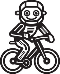 AlloyRider Robot on Bike Icon CircuitCycle Vector Emblem Design