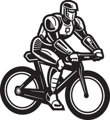CyborgCycle Vector Emblematic Icon MetalMotion Bicycle Vector Design