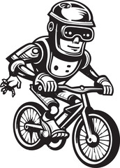 Obraz na płótnie Canvas CircuitCycle Vector Emblem Design MechMotion Bicycle Vector Symbol