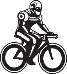 Fototapeta premium CyborgCycle Vector Logo Design TechRider Bicycle Vector Icon