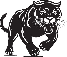 Agile Hunter Vector Logo Emblem Panther Pace Running Panther Symbol