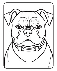 Dog Coloring Page for Kids, Cute Dog Vector, Dog black and white, Dog illustration