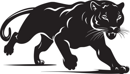 Shadow Sprint Running Panther Emblem Dynamic Panther Vector Iconic Symbol