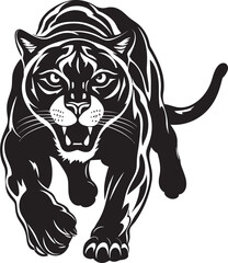 Dynamic Panther Vector Iconic Symbol Panther Pulse Running Panther Icon