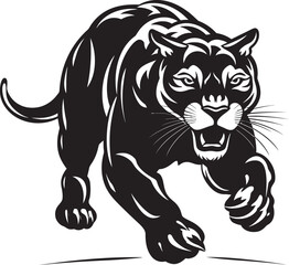 Panther Power Running Panther Icon Stealth Sprint Vector Logo Design