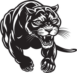 Panther Pulse Running Panther Icon Sprinting Shadow Vector Logo Emblem
