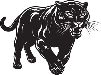 Speedy Stalker Vector Emblematic Icon Panther Power Running Panther Icon