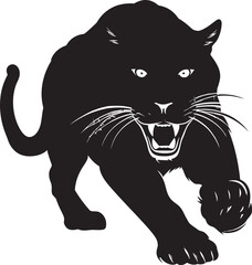 Roaring Runner Vector Iconic Symbol Panther Pride Running Panther Icon