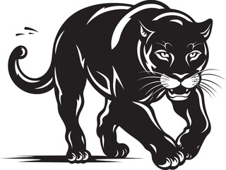 Speedy Sprinter Vector Emblematic Design Panther Power Running Panther Icon