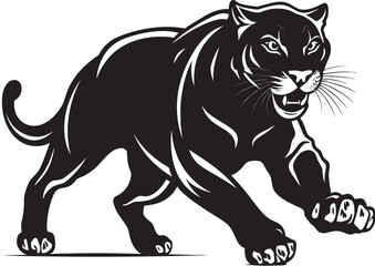 Panther Prowl Vector Logo Emblem Sinuous Stride Running Panther Symbol