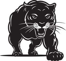 Roaring Runner Running Panther Icon Panther Prowl Vector Logo Emblem
