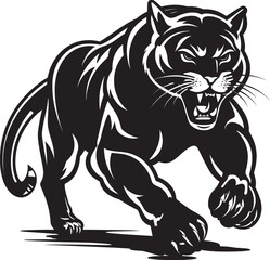 Onyx Odyssey Vector Emblematic Icon Ferocious Fleetness Running Panther Icon