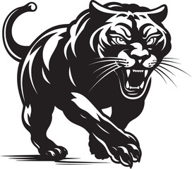Panther Pulse Vector Logo Design Dynamic Dash Running Panther Emblem
