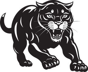 Speedy Sprinter Vector Emblematic Design Panther Power Running Panther Icon