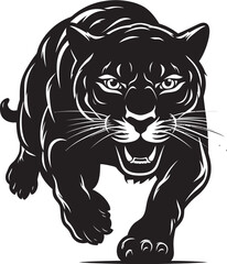 Panther Pursuit Vector Logo Emblem Midnight Marauder Running Panther Symbol