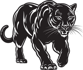 Ferocious Fleetness Running Panther Icon Shadow Sprinter Vector Iconic Symbol