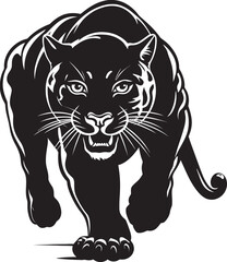 Onyx Odyssey Vector Emblematic Icon Ferocious Fleetness Running Panther Icon